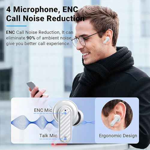 AI Language Translator Earbuds Real Time,144 Languages Online and Offline Translation Earbuds, No Subscription Required, Smart Touch Screen Housing, Fit for iOS and Android (White)