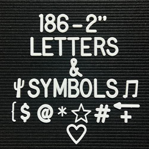Winsharp 186 2-Inch Large White Plastic Letters for Letter Boards - Changeable Message Sign Accessories