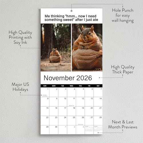 2026 Memes Wall Calendar | 12 Months of Hillarious Memes/Jokes to Keep You Laughing All Year, Funny White Elephant Gift For Him or Her, Give Them Something That Will Make Them Smile