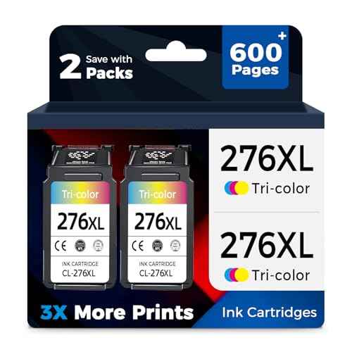 Relcolor Compatible Ink Cartridge Replacement for Canon 276XL 276 XL 276 CL-276 XL CL276(Color, 2-Pack) Compatible with TS3522 TR4720 TS3500 TS3520 TR4700 TS3700 TS3720 TS3722 TR4722 Printer