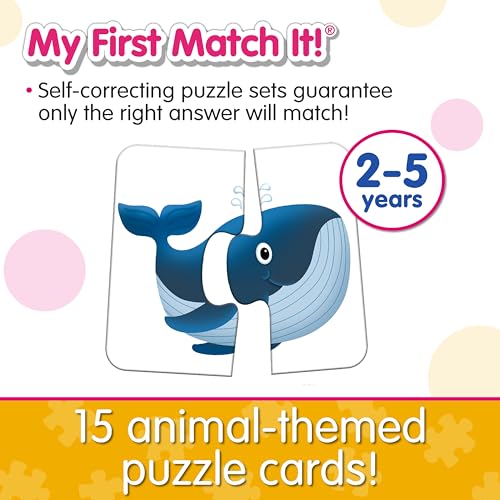 My First Match It! Head and Tails Animal Matching Puzzle - 15 Self-Correcting Educational Toys for Preschoolers