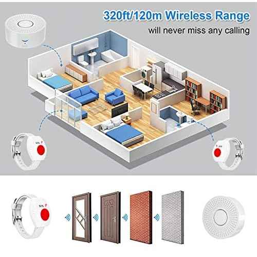 WiFi Caregiver Pager Call Button Wireless Nurse Alert Call Bell Emergency Alert Pager at Home for Elderly Patients