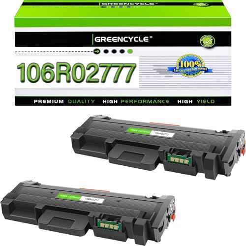 greencycle 106R02777 Toner Cartridge Replacement Compatible for Xerox 3215 106R02777 Black Toner Cartridge WorkCentre 3215 3215NI 3225 3225DNI Phaser 3260 3260DI 3260DNI 3052 Ink Cartridge (2PCS)