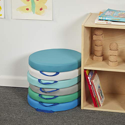 Contemporary Round Classroom Floor Cushions - 15 Inch Portable Seating