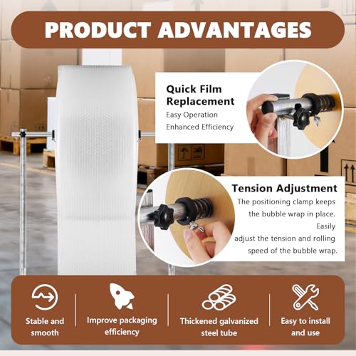 24 Inch Bubble Wrap Dispenser with Easy Film Replacement | Packing Supplies