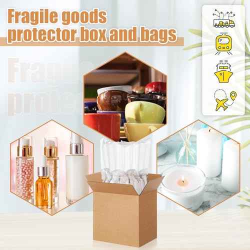 25 Sets 6x4x6 Inches Mug Boxes for Gift, Small Shipping Cardboard Box with Bubble Pouch for 15oz Sublimation Coffee Mug Packaging Gift Box for Wrapping Shipping Storing Fragile Item (Khaki)