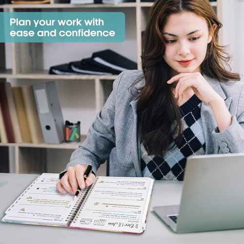 2026 Planner, Weekly and Monthly Calendar Planner Book, January 2026 - December 2026, Hardcover Spiral Planner with Monthly Tabs, Notes Pages, Perfect for Women & Men, A5 (6.4" x 8.5") - Gold