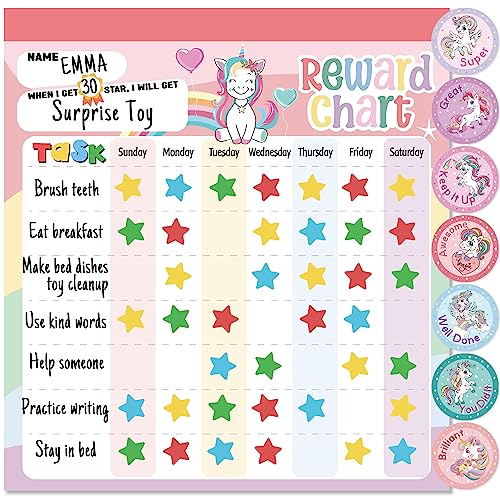 Yasest Unicorn Magnetic Reward Chart for Kids - Behavior & Motivation Tool