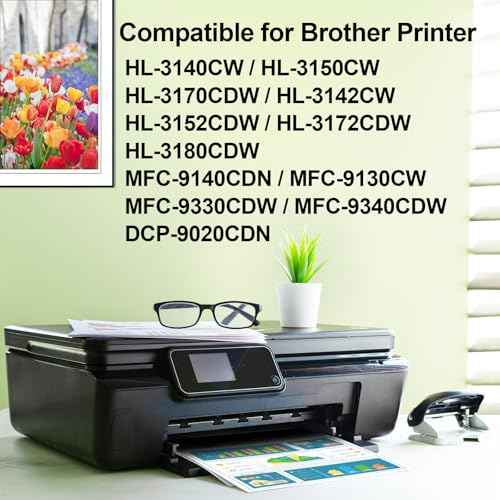 greencycle 4 Pack TN225 TN221 Toner Cartridge Replacement Compatible for Brother TN-225 TN-221 Use with MFC-9130CW HL-3170CDW HL-3180CDW MFC-9340CDW MFC-9330CDW (1 Black 1 Cyan 1 Magenta 1 Yellow)