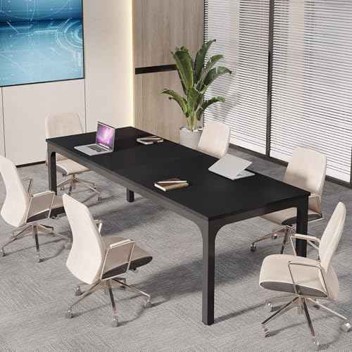 Tribesigns 6.5ft Conference Room Table, 78.74" W x 27.56" D Large Office Meeting Table, Modern Seminar Desk for Boardroom (1, Black)
