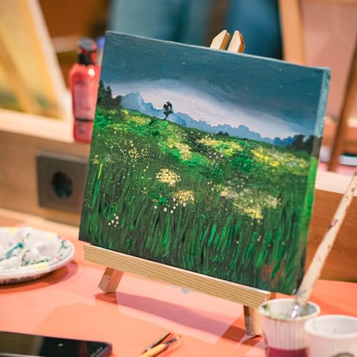 Falling in Art 12Inch Wood Easel Stand, Tabletop Display Stand A-Frame Artist Easel for Painting Canvas, Portable Photo, Picture and Sign Holder (20 Pack)