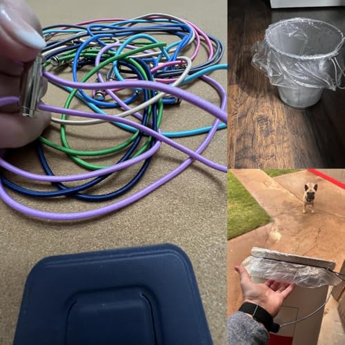 Adjustable 8-Piece Garbage Can Bands Fits 8-33 Gallon Trash Cans Navy Blue/Blue/Green/Grey/Pink/Beige/Purple