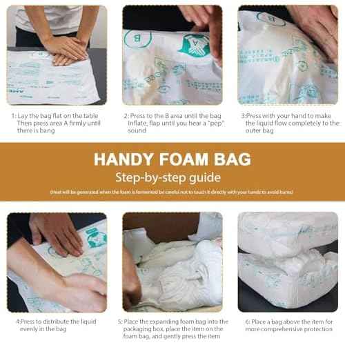 Foam Bag For Shipping, 6PCS 20"x24" Expanding Foam for shipping Instant Pack Quick Expanding Foam Packaging Bags, Packing, Mailing and Shipping Solutions