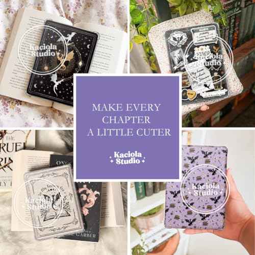 Kaciola 12PCS Inserts Cardstock for E-Reader, 50PCS Stickers for Clear Case Insert, 6.9"x4.8" Fantasy Theme Inserts Compatible with Paper White 11th-12th Gen, E-Reader Gift for Booklover Reader