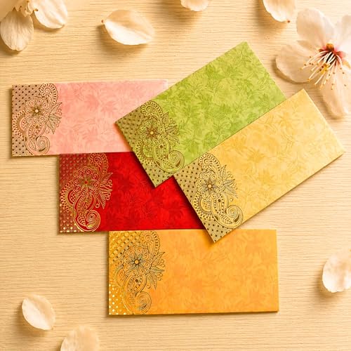 Assorted 25 LoveNspire Paisley Money Envelopes for Indian Weddings & Festive Gifts