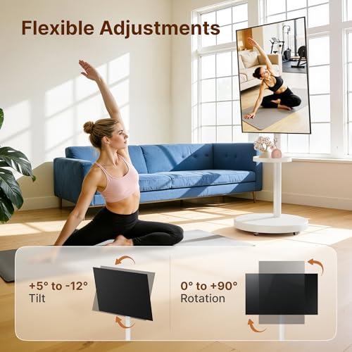 ECOTINY Rolling TV Stand for 32-65" TVs, 88 lbs, White ( variation: 32-65 Inch TVs / White )