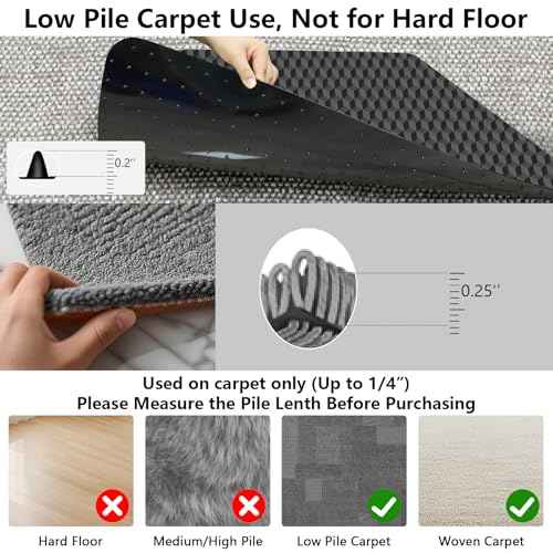 AiBOB Office Chair Mat for Carpet, 48"x36"Gaming Computer Desk Mat for Low Pile Carpet, Heavy Duty Floor Protector Mat for Rolling Chairs, Easy Glide Chair Mat for Home Office