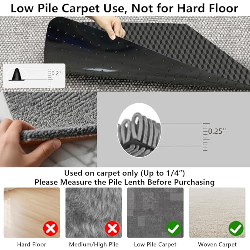 AiBOB Office Chair Mat for Carpet, 60"x48"Gaming Computer Desk Mat for Low Pile Carpet, Heavy Duty Floor Protector Mat for Rolling Chairs, Easy Glide Chair Mat for Home Office