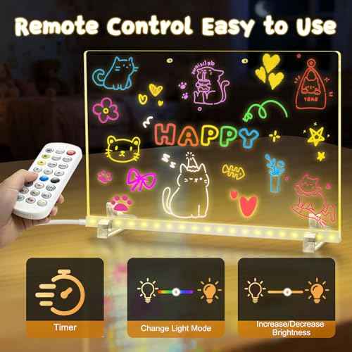 Teen Girl Gifts - Led Drawing Board Gifts for Teenage Girls Christmas Birthday Gift - Light up Message Board with Stand Markers