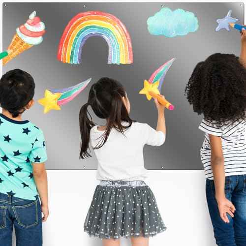 Ireer Magnetic Board Steel Magnet Bulletin Boards for Walls to Display Magnetic Notes Photos for Home Office Classroom, Pre Drilled with Screws and Dry Wet Erase Feature(Steel Color,30 x 14 Inch)