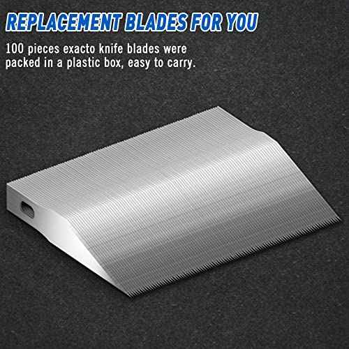 DIYSELF 100 PCS Exacto Knife Blades, SK5 Carbon Steel #11 Exacto Blades Refill Craft Art Knife Replacement Blade with Storage Case for Craft, Hobby, Scrapbooking, Stencil