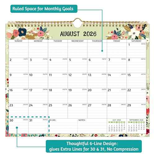 Wall Calendar 2026-2027 ? 2 Year Calendar 2026-2027, 14.57 x 11.42 In, Jan 2026 - Dec 2027, 2026 Calendar 24 Months, Monthly 2026, with Ruled Blocks, Thick Paper, Holidays, To-do List £¦ Notes
