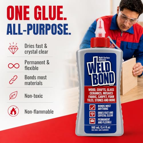 Weldbond Multi-Surface Craft Glue 5.4oz - Non-Toxic, Clear, 1 Pack