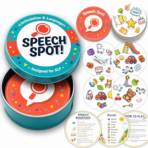 Speech Therapy Articulation Card Set with 57 Cards for Target Sounds & Practice Tips