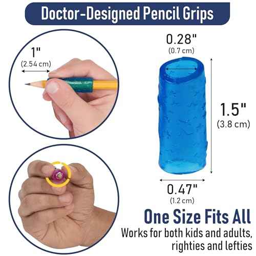 The Classics 12-Pack Extreme Gel Pencil Grips, Assorted Colors and Shapes, 1.3-Inch Long (TPG-16512)