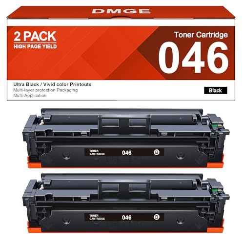 046 Black Toner Cartridge - Replacement for Canon 046 Toner Cartridge Set CRG-046 046H CRG-046H for Color ImageCLASS MF733Cdw MF731Cdw MF735Cdw MF654Cx Series Printer (2-Pack)