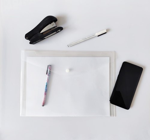 20 Pcs Clear Plastic Envelope with Snap Button Closure, Plastic Waterproof Envelope File Folder, Transparent Folders for Documents, Letter Size, A4 Size, for School and Office Supplies