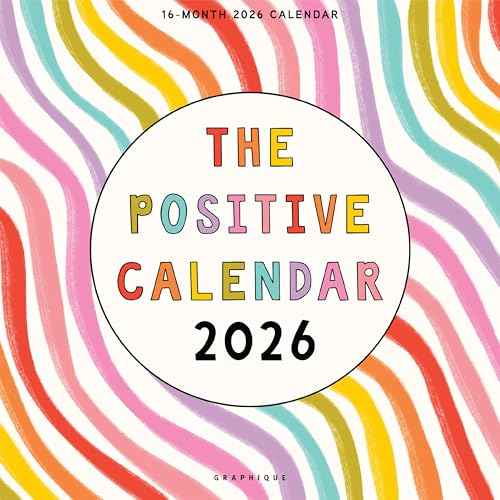 Graphique 2026 The Positive Calendar Wall Calendar | 12¡± x 12¡± | Thick Paper | Home & Office Organizer | Large Monthly Grid | 3 Languages & Marked Holidays | 4 Month Preview Page for 2027