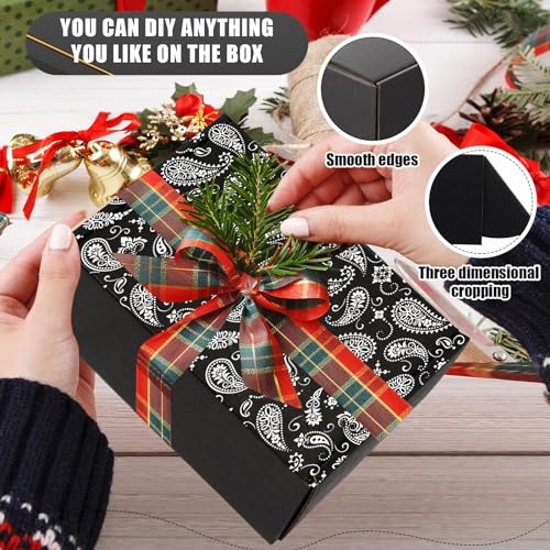 Ireer 50 Pack Black Shipping Boxes Bulk 6 x 4 x 3 Inch Corrugated Cardboard Mailer Boxes for Small Business Mailing Packing Jewelry Ornament Gifts Wrap
