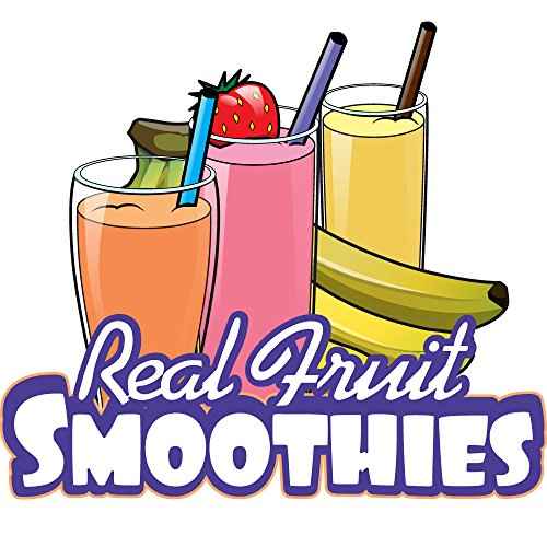 Real Fruit Smoothies 48" Concession Decal Sign cart Trailer Stand Sticker Equipment