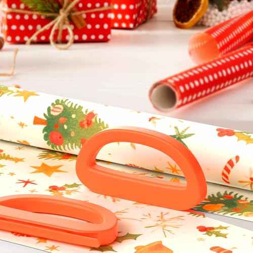 Dual Ended Wrapping Paper Cutter 2-Pack | Effortless Gift Wrap Cutter Slider for Christmas, Birthdays & Holidays