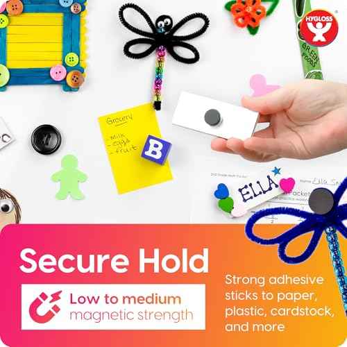 Hygloss 100 Pcs Magnetic Dots with Adhesive Backing ? 3/4-Inch Round Sticky Magnet Dots ? Small Magnets for Crafts ? Thin Flat Circle Magnetic Stickers for Fridge, Classroom, Whiteboard, Pictures