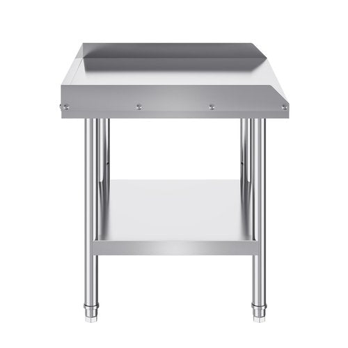 VEVOR Stainless Steel Work Table, 24 x 28 x 26 Inch Commercial Food Prep Worktable, 3-Sided Backsplash Heavy Duty Prep Worktable, Metal Work Table with Adjustable Height for Restaurant Home Hotel