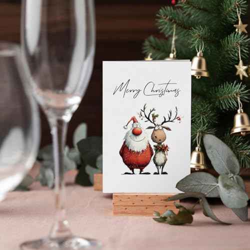 24 Fun Christmas Cards with Envelopes & Stickers, 6 Cute Designs Happy Holiday Cards Boxed Xmas Greeting Card, 4'' x 6'', Christmas Thoughtful Gift for Friends and Family - Blank Inside