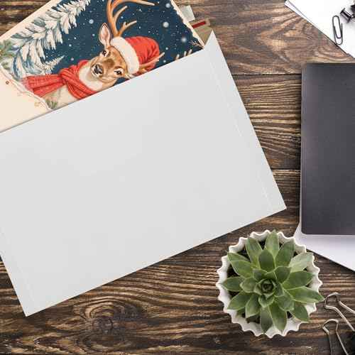 300 Pack 6.5x4.5 inches Rigid Mailer Self Seal Photo Document Mailers, Stay Flat White Cardboard Shipping Envelopes, Photography Mailers for CD, Photos, Document