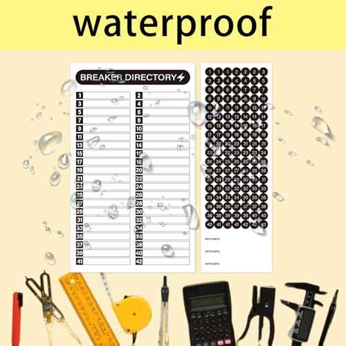 STARLIBOO 16 Sheets Breaker Panel Labels, Electrical Box Sticker Numbers Breaker Panel Labels, Waterproof Durable Self-Adhesive Electrical Stickers- Black