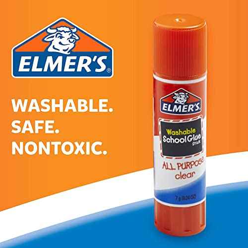 Elmer's All Purpose School Glue Sticks, Acid-Free and Washable, Clear, 7 Grams, 30 Count - Craft Projects, Poster, Vision Board, Classroom Supplies, #1 Teacher Brand