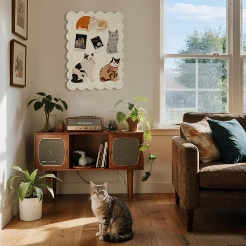 Oatmeal Scalloped Felt Bulletin Board 24x18 Inches Wall Pinboard - Lightomorrow