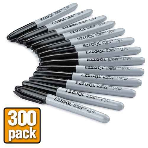 Permanent Markers Bulk, 300 Pack Fine Tip Black Permanent Markers, Waterproof Markers,