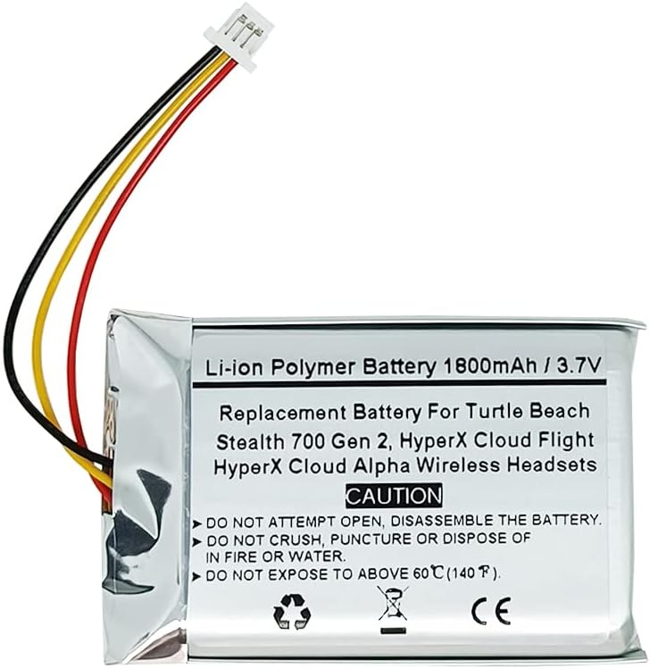 Turtle Beach | 1800mAh 3.7V Replacement Battery for Stealth 700 Gen 2 & HyperX Cloud Headsets