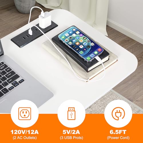 Standing Desk Small Computer Desk,Small Desk for Bedroom,Corner Desk for Small Space,Small Office Desk Adjustable Desk,Mini Desk Stand Up Desk Laptop Desk,Portable Rolling Desk 31.5 Inch White C