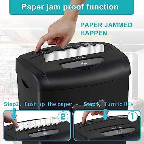 Woolsche 12-Sheet Cross Cut Paper Shredder with Large 5.55-Gallon Basket - P-4 Security, 3-Mode Shred for Cards/CDs/Staples/Clips - Jam Proof System for Office (ETL Certified)