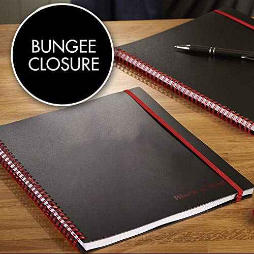 Black n' Red Notebooks, Twin Wire, Poly Cover, 11-3/4¡± x 8-1/4¡±, Large, 70 Ruled Sheets, 2-Pack (73399)