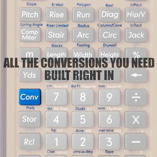 Victor C6000 Advanced Construction Calculator with Protective Case Displays in Fractional or Dimensional Forms Perfect for Carpenters, Renovators,Builders, Contractors, Estimators