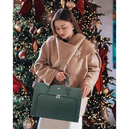 LOVEVOOK Laptop Bag for Women 15.6 inch Waterproof Work Tote Bag Briefcase with USB Charging Port PU Leather Computer Handbag Shoulder Bag Large Professional Teacher Bag for Travel Business School
