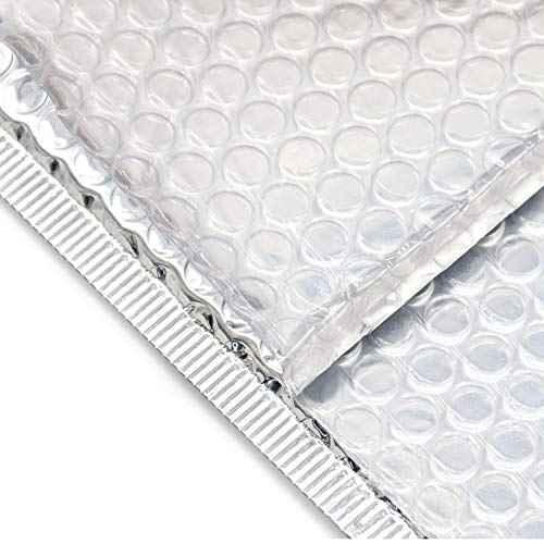 KEILEOHO 75 Pack 6x9 Inch Metallic Bubble Mailers, Silver Padded Mailing Envelopes, Foil Self Seal Shipping Bags for mailing, packing. Wholesale price.